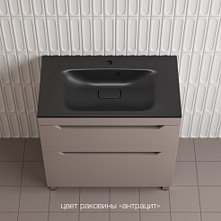 Style Line Тумба с кварцевой раковиной антрацит Остин 80 тауп темный – фотография-2